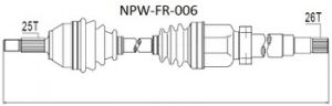 CARDAN / Árbol de transmisión FORD FOCUS I 1.8DI/TDI/TDDI NPW-FR-006 1141768 